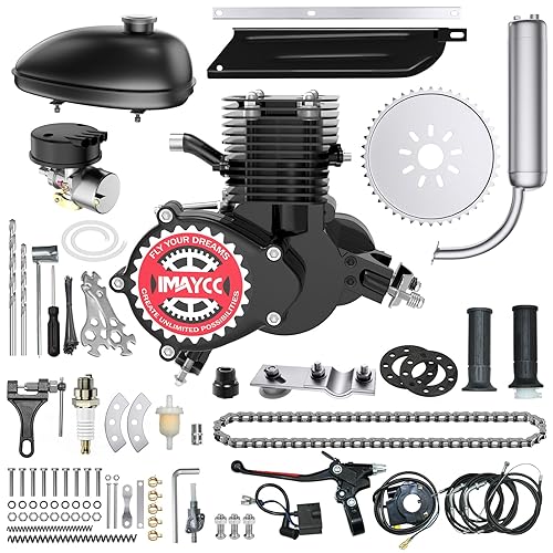 IMAYCC Bike Motor Kit 100cc Motorized Bike Kit 2 Stroke Gas Bicycle Engine Conversion Kit Fit for 26-28" Bikes (100CC Black)