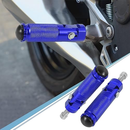 Miniatura 3 de Motoforti 1 par 0.315 in aleación de aluminio universal motocicleta plegable trasero reposapiés estribera pedal peg bicicleta bicicleta ciclismo azul