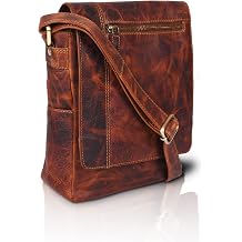VALENCHI- Genuine Leather Medium Size Crossbody Messenger bag for Men & Women, Perfect Travel Partner