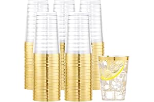 Party Perfect: 100 Gold Plastic Cups with Shimmering Trim