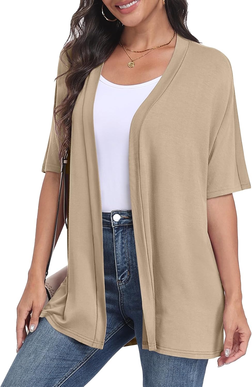 Yincro Womens Short Sleeve Cardigan Summer Open Front Casual Soft Cardigans image 2