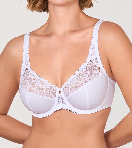 Delimira Women's Beauty Lace Non Padded Minimiser Full Figure Underwire Bra - 4