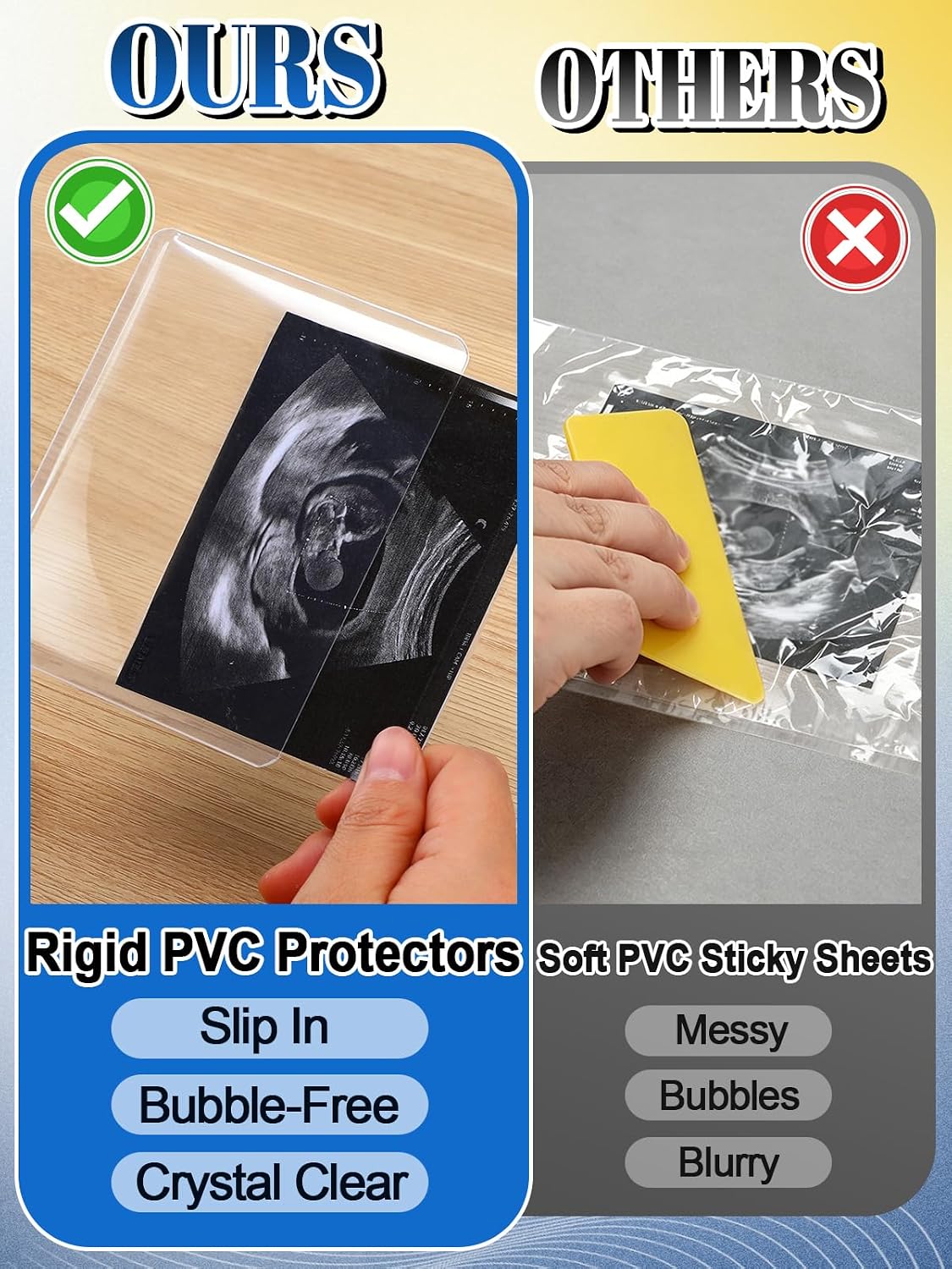 Easy-Slide Photocard Sleeves Photo Protector for 3x4in Ultrasound Pictures image 2