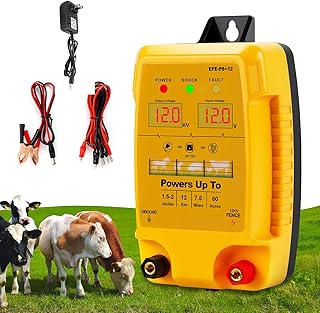 [ahomeone]電気柵 自作 キット 高出力パルス&LED電圧表示 動物用プレミアム電気柵エナジャイザー 防獣 電気さくセット 家庭菜園用 農場用 農業フェンス用
