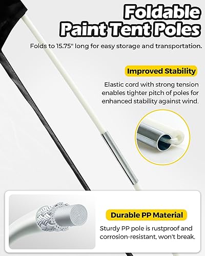 Miniatura 4 de Tienda de campaña portátil de pintura en aerosol refugio de aerosol PLANTIONAL con piso impermeable, pantalla de malla y ventilación trasera,