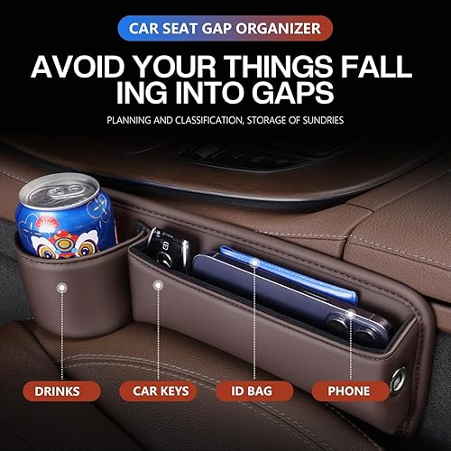 Miniatura 2 de 2025 Nuevo organizador de espacio para asiento de automóvil, relleno de espacio para asiento de automóvil con portavasos y almacenamiento para