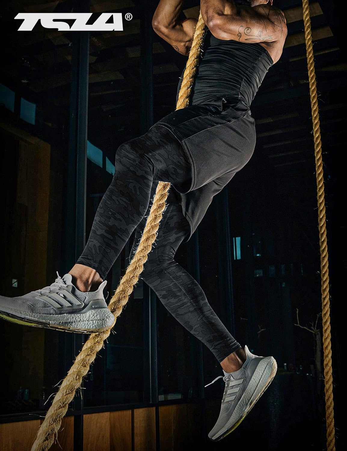 TSLA Men's Compression Pants - Cool Dry Athletic Sports Workout Running Tights Leggings Baselayer - Image 3