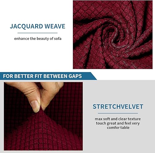 Vista 3 de LiveGo Funda para sofá esquinero, protector de terciopelo elástico para sillón reclinable, funda de sofá para sillón reclinable, juego de sala