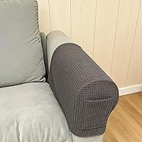Vista 11 de Fundas para reposabrazos de sofá, fundas para reposabrazos con bolsillo, protector elástico para reposabrazos de sofá, fundas extraíbles
