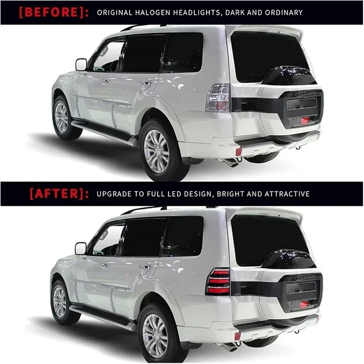警告ブレーキテールライトアセンブリ パジェロ 用2006 2007 2008 2009-2018 2PCS LEDテールライトアセン LEDヘッドライトアセンブリ,三菱小型車用照明,パジェロ,v97,v93,v95,v98,montero,フロントライト,drlシーケンシャルランプ,2006-2021  - AliExpress 34