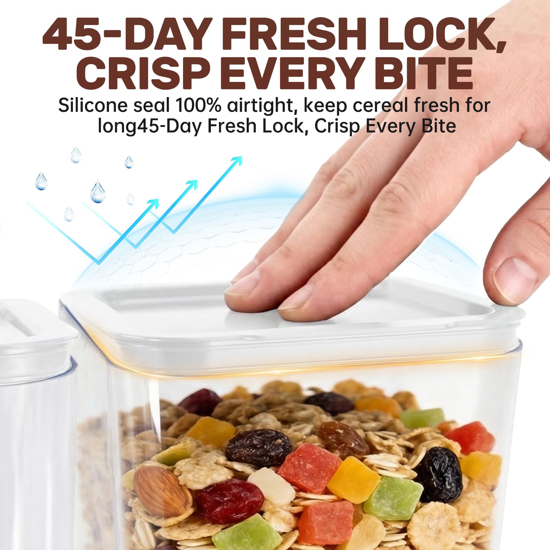 Sinceroduct Dispensador de cereales para encimera, dos grandes recipientes de 3 litros para almacenar cereales, dispensadores de alimentos secos como dulces, nueces y frijoles