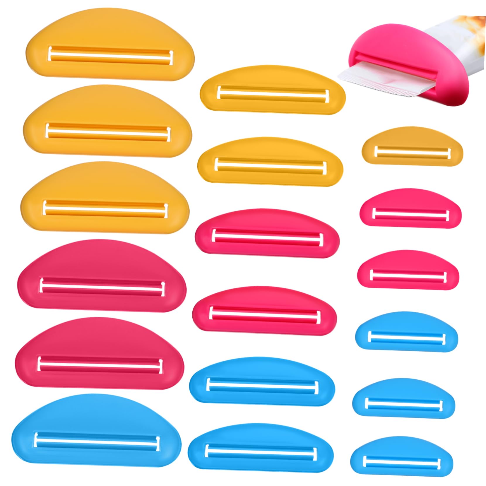 FOMIYES 18pcs Manual Toothpaste Squeezers for Home Salon Small Tube Squeezer Clip