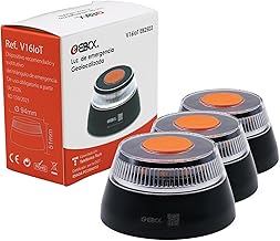 HIBRON EBOX Luz Emergencia V16 Homologada DGT con Geolocalización, Baliza Coche Conectada DGT 3.0, Datos Incluidos hasta 12/2038, Pack 3 Unidades