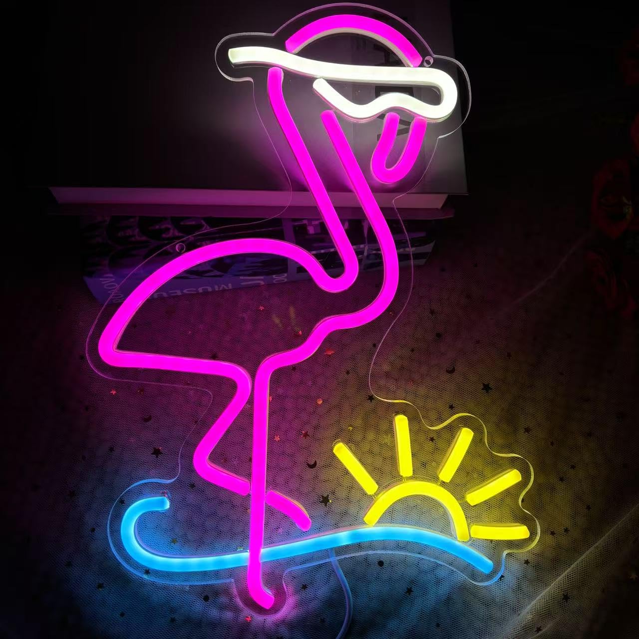 Cool Flamingo Metal Neon Sign, Neon Wall Art, Neon Light Sign, Custom Neon Sign, Neon Sign Bedroom, Lineart Neon Sign - Image 4