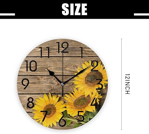 Miniatura 10 de Relojes de pared a pilas de 12 pulgadas, tema café, decoración silenciosa del hogar para baño, sala de estar, dormitorio