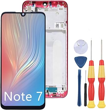 LCD Display Compatible with Xiaomi Redmi Note 7 LCD Display Touch Screen Assembly Repair Replacement Parts with ToolsRed.