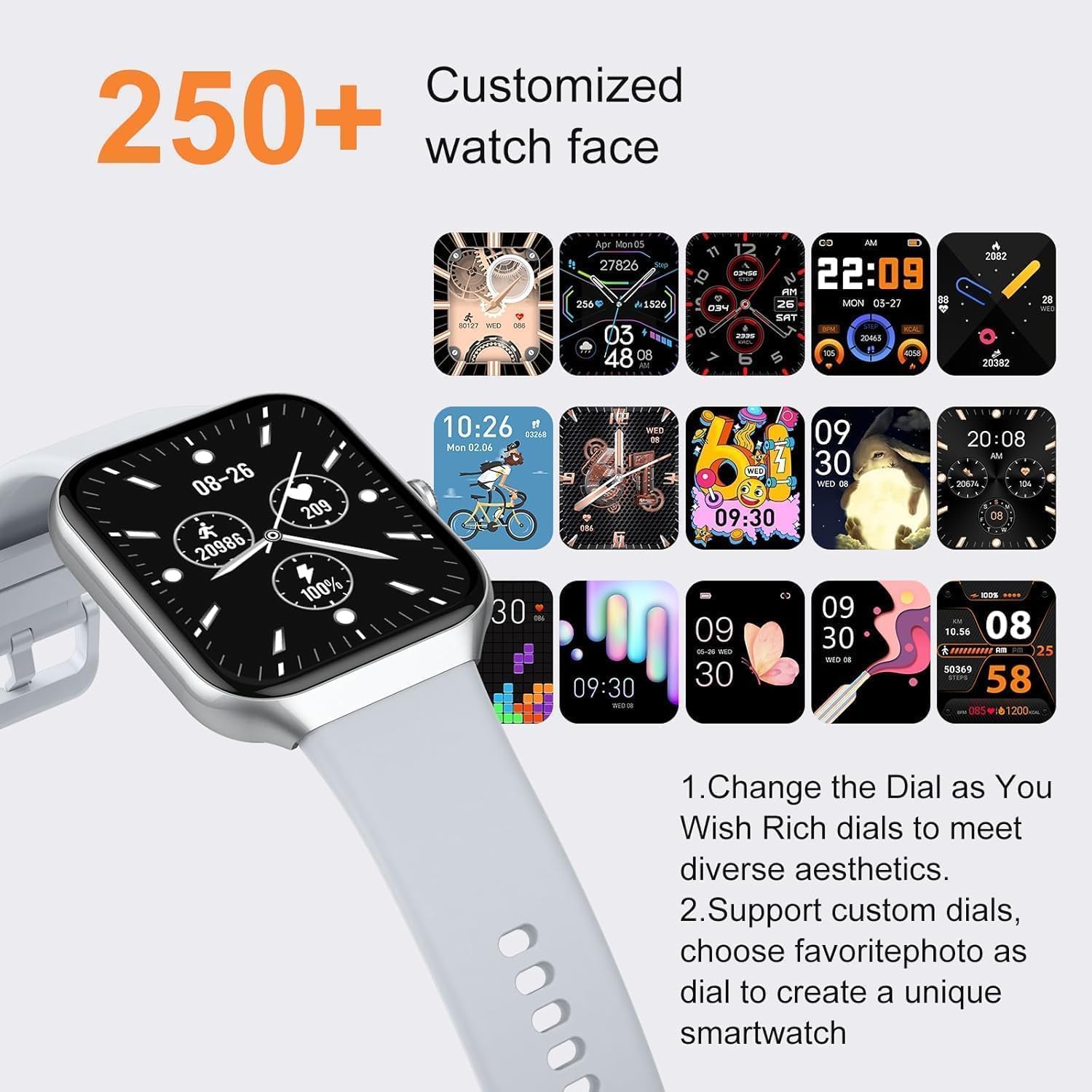 Soudorv Smart Watch 2026 NEW 1.91" Smartwatch for Men Women(Answer/Make Call),Fitness Watch with 110+ Sport Modes, Reloj Inteligente with Sleep Monitor/Heart Rate,for Android iOS, Silver 8 71fEYZBY52L. AC SL1500