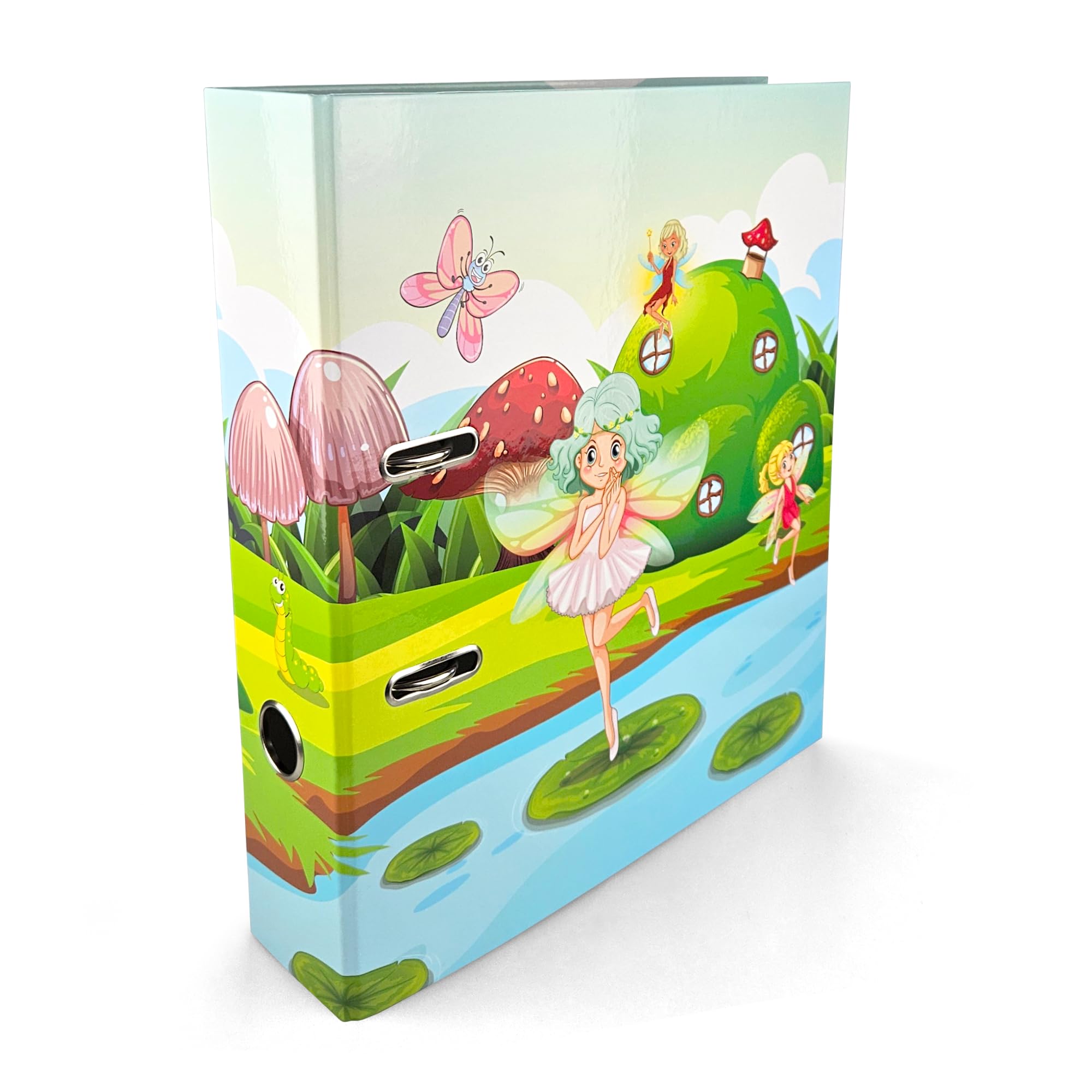 Netuno 1x Design Folder Fairy A4 70 mm with 2 Rings for Office School Home Document Binder Cardboard Plastic