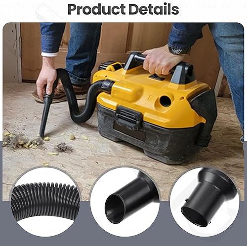 Miniatura 4 de 5140128-68 Kit de montaje de manguera de repuesto, compatible con aspiradora Dewalt Wet Dry Vaccum Cleaner, para modelos DCV580 DCV581H