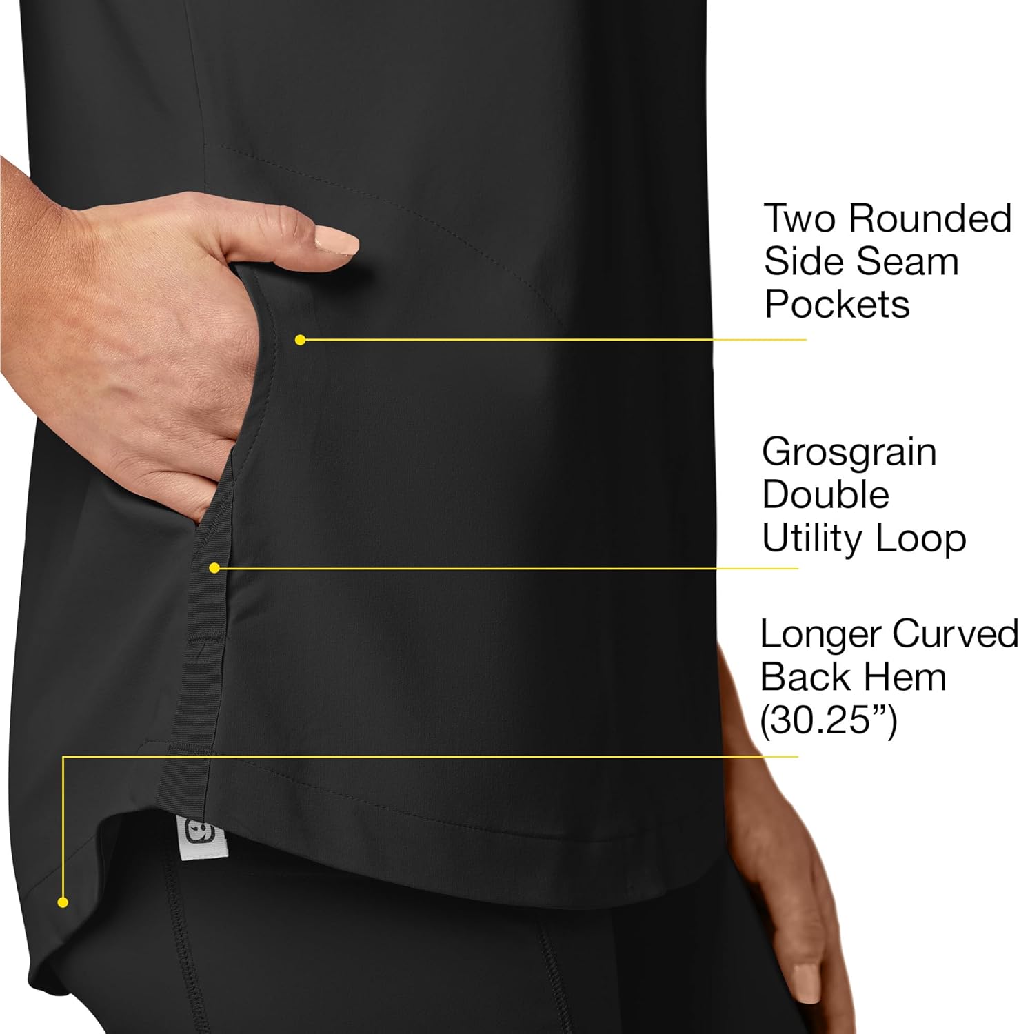 WonderWink Womens Women's Yoga V-Neck Scrub Top - Image 3