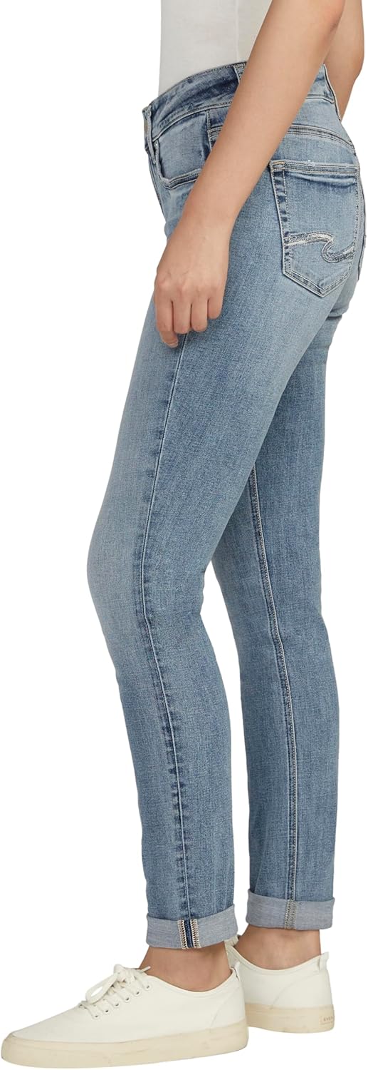 Silver Jeans Co. Women’s Girlfriend Mid Rise Slim Leg Jeans