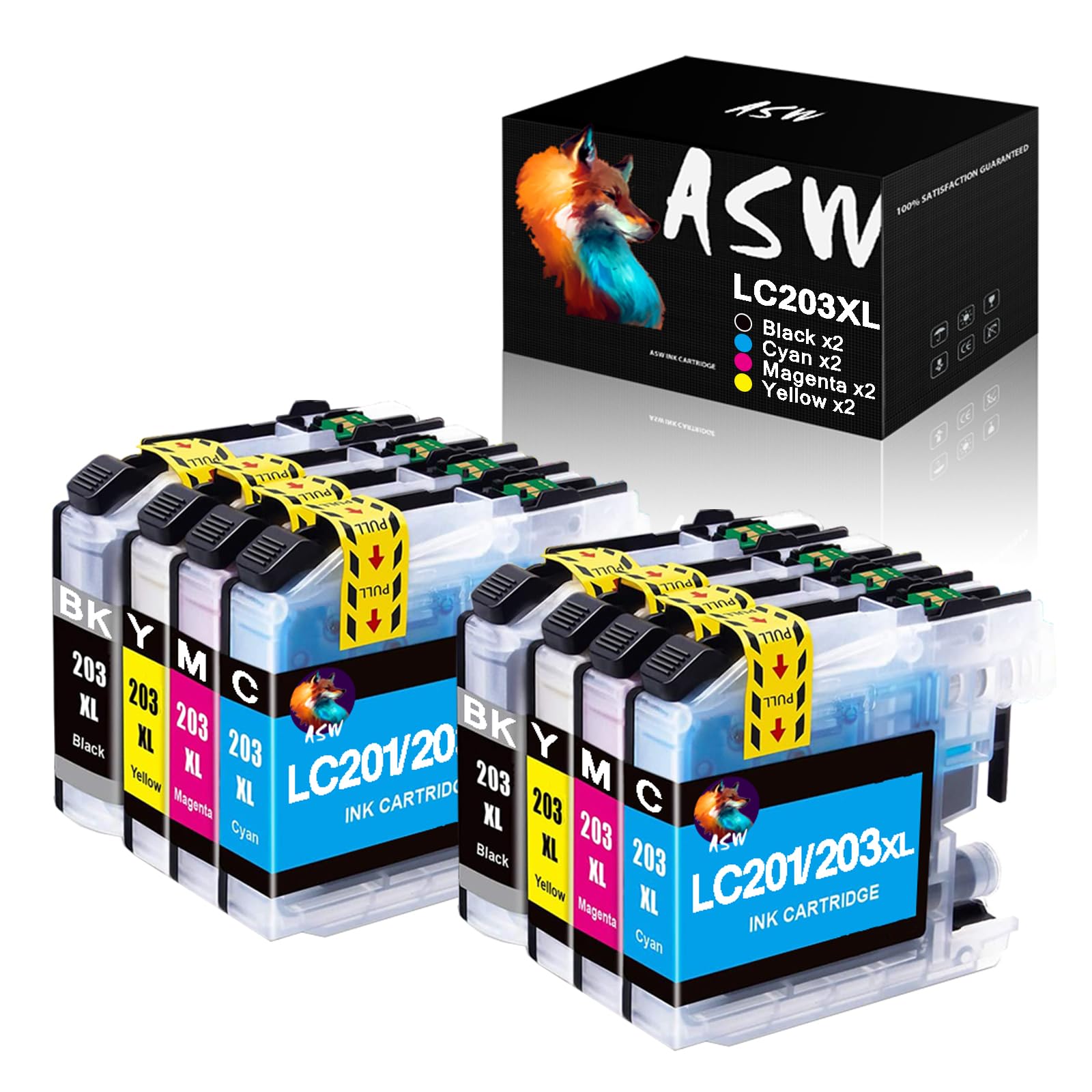 LC203XL LC203 Ink Cartridges 8 Pack Replacement for Brother LC-203XL LC201 LC201XL Ink to use with Brother MFC-J4320DW MFC-J4620DW MFC-J5620DW