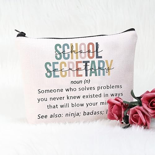 Miniatura 7 de POFULL Secretario Regalo Secretario Apreciación Regalo Secretario Definición Bolsa de cosméticos, Bolsa de cosméticos para secretario escolar