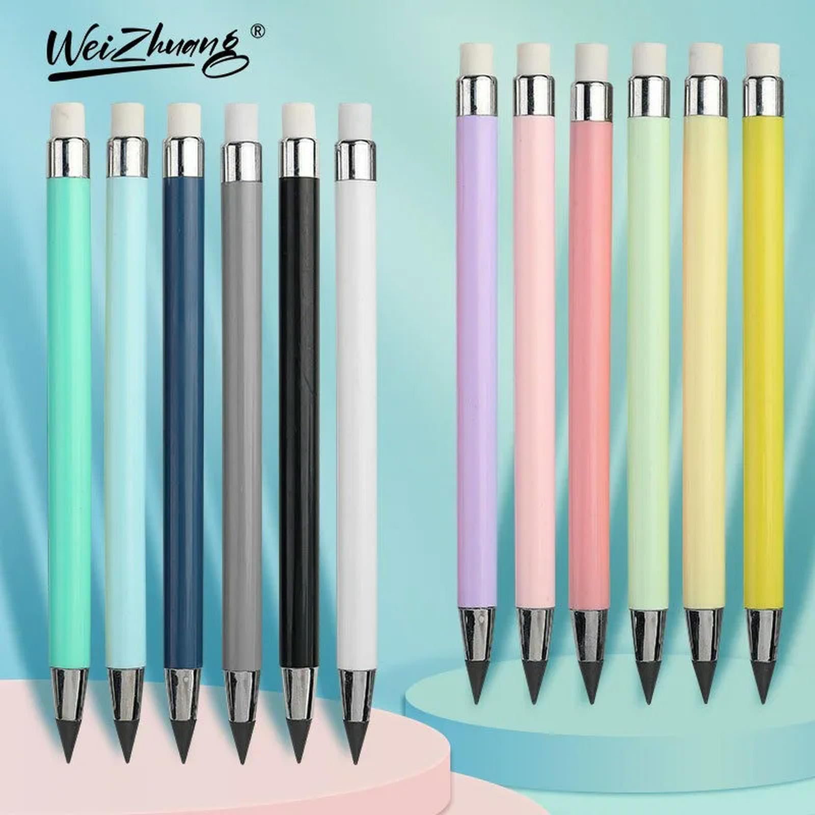 Ołówek do szkoły Opakowanie 12 ołówków Infinity bez temperowania i tuszu, wielokolorowe, artykuły papiernicze do szkoły artystycznej(1 PC Black)