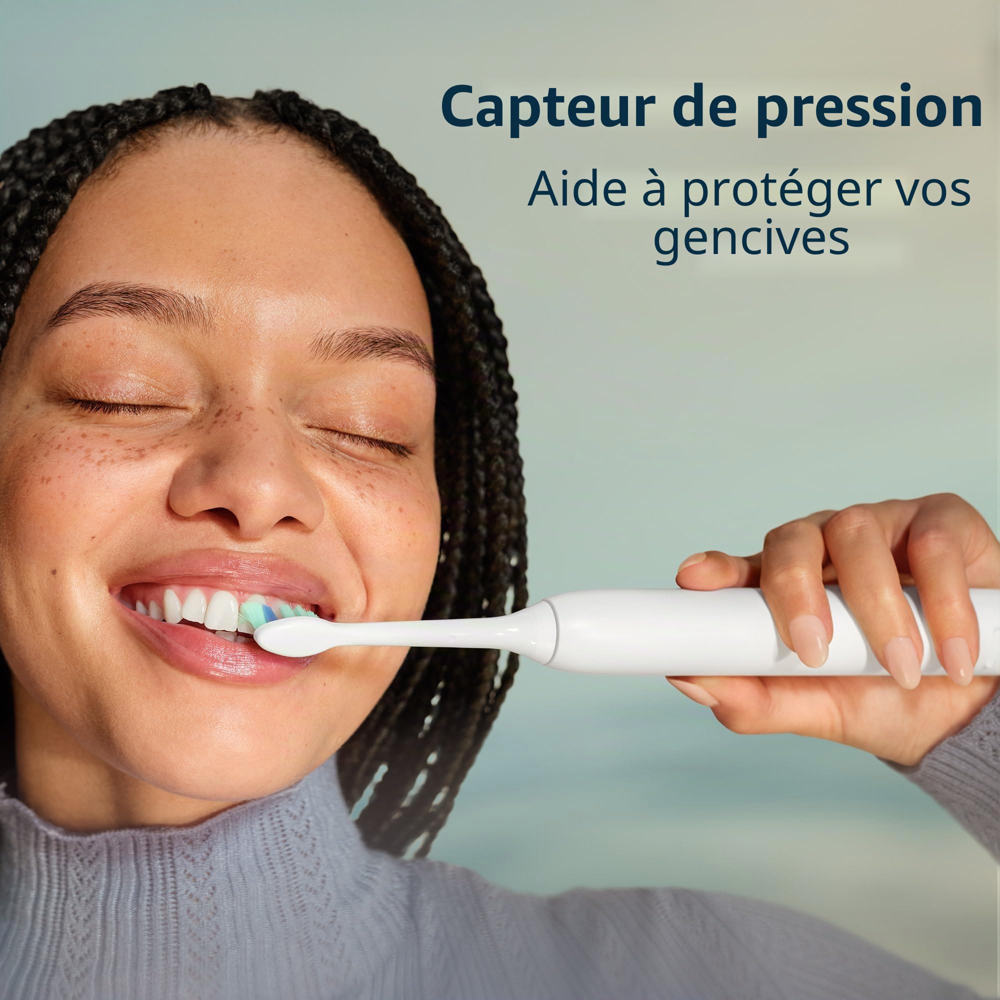 Philips Sonicare 4100 Power Brosse à dents électrique rechargeable avec capteur de pression Noir