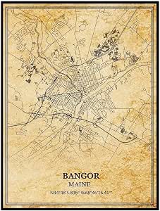 Bangor Maine USA Magnete da frigorifero in legno souvenir d'arte