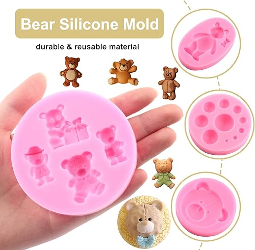 Miniatura 2 de ZiXiang Juego de 4 moldes de silicona para fondant de elefante animal para decoración de tartas, cupcakes, pasta de goma, caramelo, chocolate,