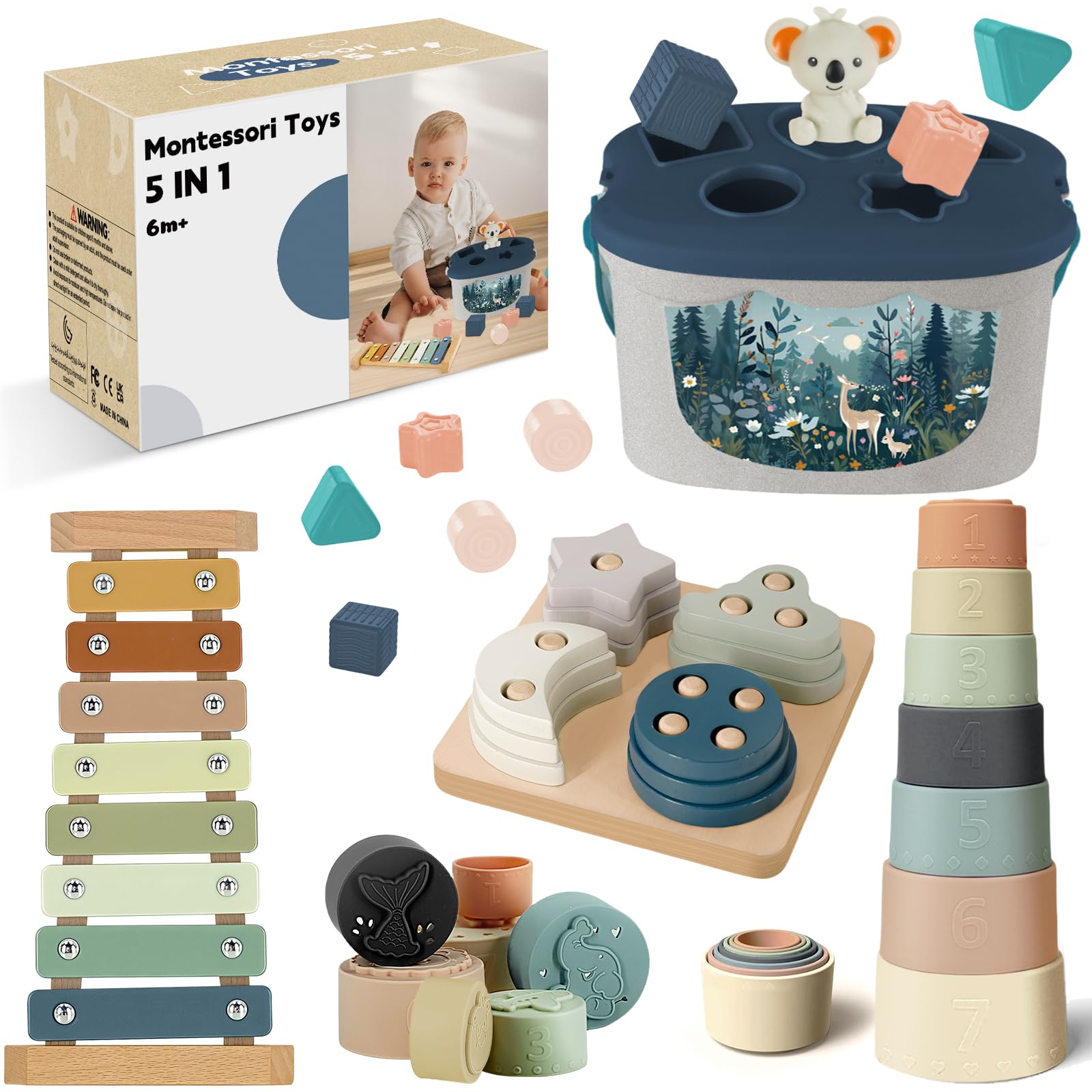 FEBALHS Montessori Toys Set