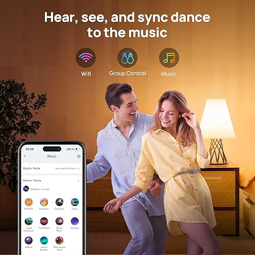 Miniatura 6 de Consciot Bombillas inteligentes, bombilla LED WiFi que cambia de color, bombillas A19 E26 RGBTW que funcionan con AlexaGoogle HomeApple HomeSiri,