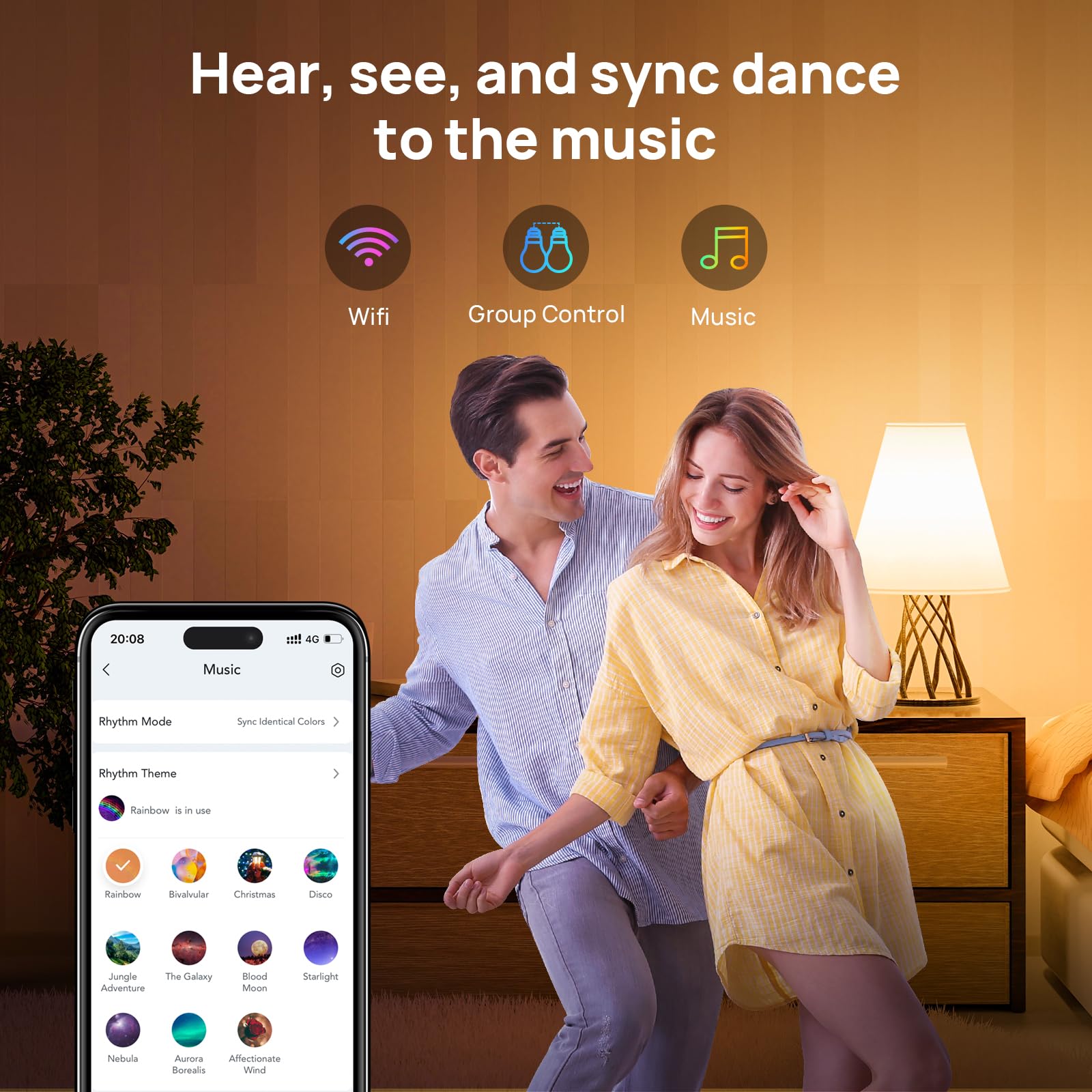 Consciot Smart Bulbs, WiFi-Bluetooth-LED-Glühbirne, Farbwechsel, Musik-Synchronisation, entspricht 60 W, Alexa/Google Home/Apple Home/Siri, 3er-Pack betriebene A19 E26 RGBTW Glühbirnen