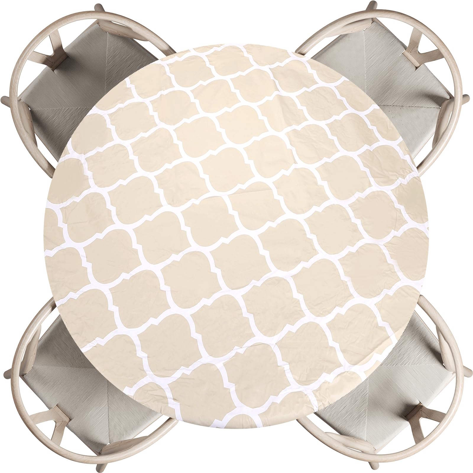 Nappe de pique-nique ronde en vinyle avec envers flanelle 154,9 cm extérieur