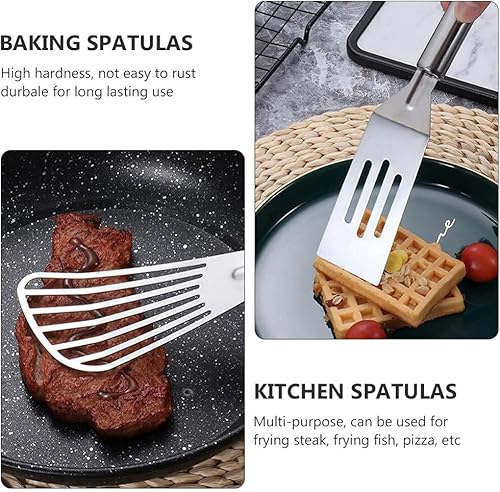 Miniatura 9 de Espátula de acero inoxidable de DOITOOL de 3 piezas para pescados Profesional más fácil para voltear freír a la parrilla resistente cocina Steak