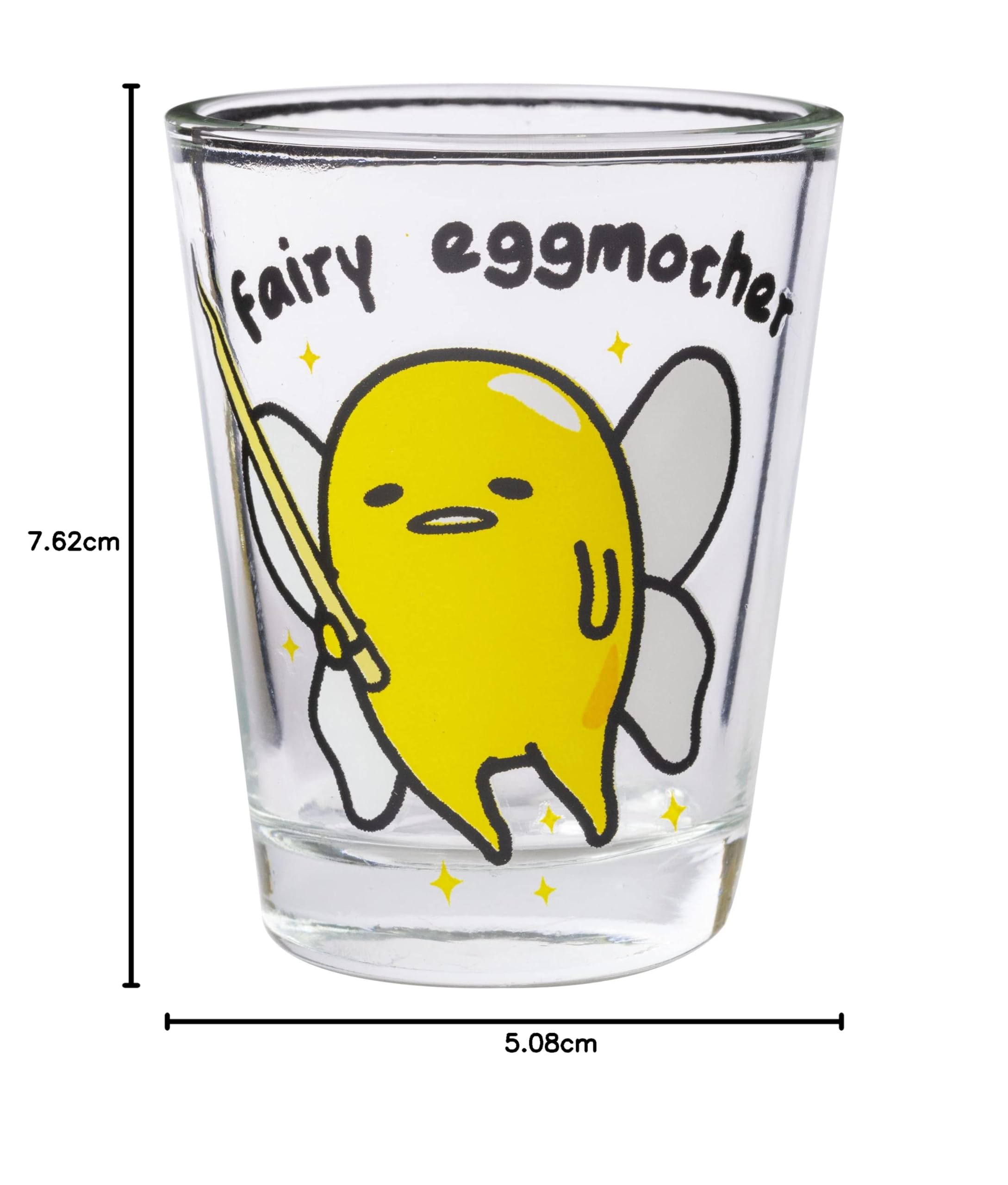 Silver Buffalo Sanrio Hello Kitty and Friends Gudetama Lazy Egg Poses Mini-Glas-Set, 42,5 ml, 4 Stück