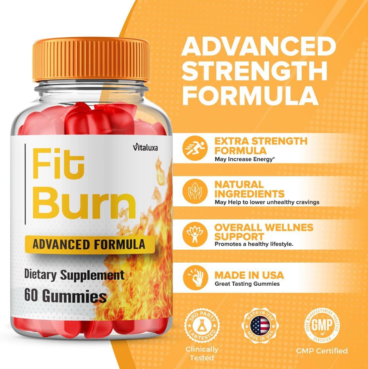 (3 Pack) Fit Burn Gummies, FitBurn Gummy Supplement for Men Women Premium Blend Loss Support Wait Natural Ingredients, Burn Fit Gomitas Advanced Energy Fitness Formula Max Strength Reviews (180 Ct)