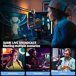 FDUCE XLR/USB Gaming Microphone, Dynamic Microphone with Boom arm for Gaming, podcasting, Streaming, Studio, Compatible with PC, Mixer, with RGB Lighting, Mute Button, Volume Adjustment (D30+)