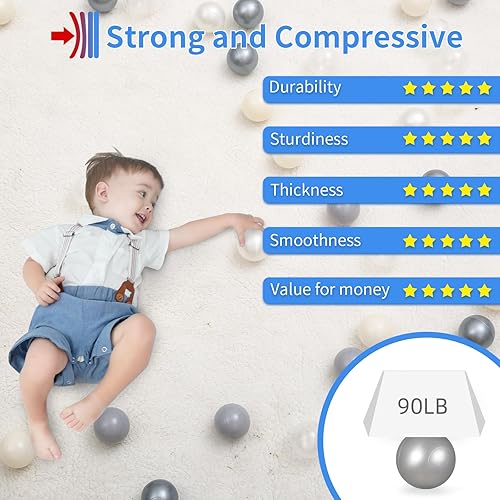 Miniatura 7 de STARBOLO Pelotas para niños, bolas de juguete de plástico a prueba de aplastamiento para niños pequeños, tienda de campaña de juego para pelotas,