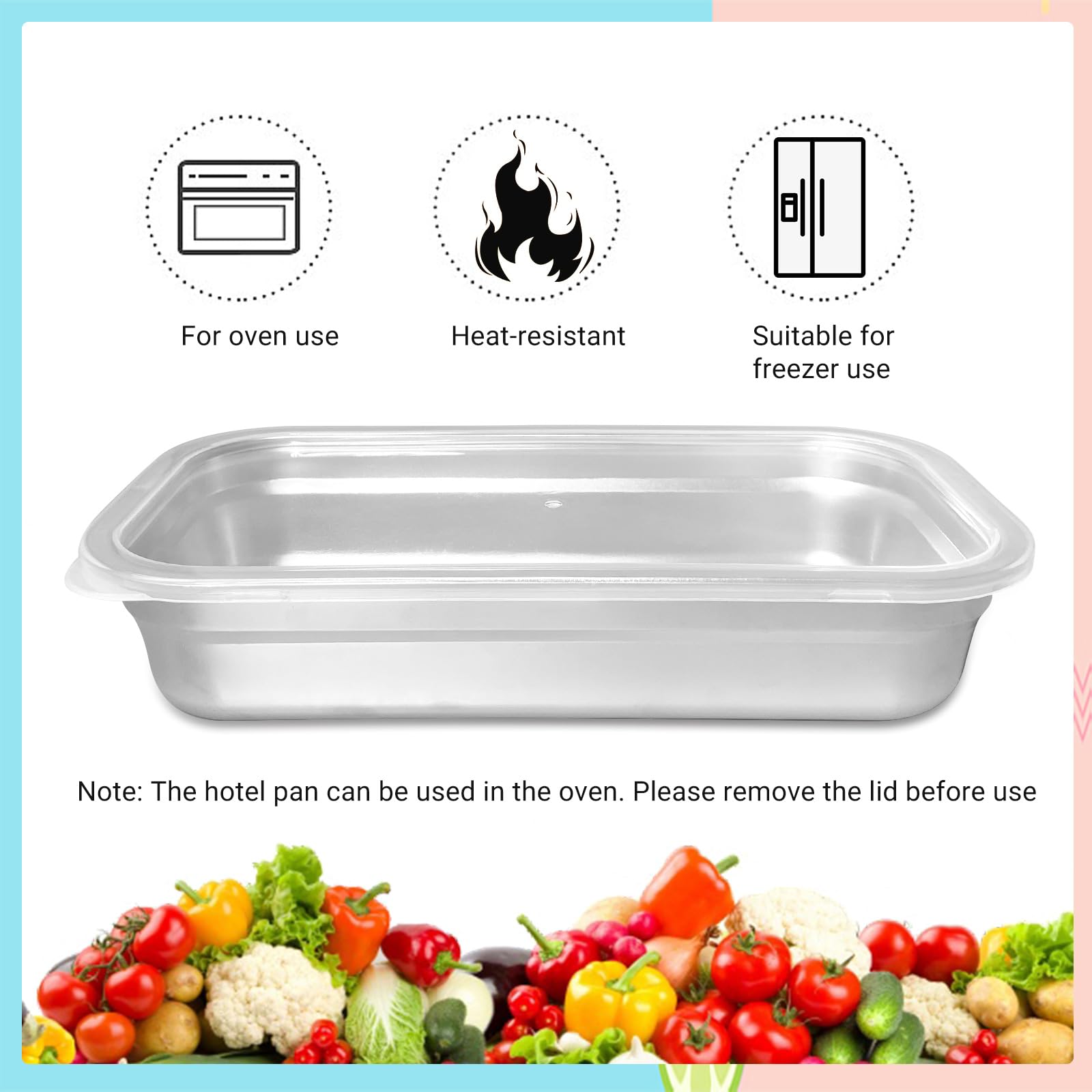 10 recipientes de acero inoxidable para almacenamiento de alimentos con tapas, tamaño 1/3 de Rsreusable para mesa de vapor, sartenes de hotel, recipientes de metal apilables para restaurante, cocina,