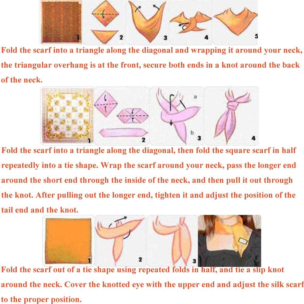 Silk Like Scarf Small Square Handkerchief Satin Ribbon Neck Scarfs for Women - Image 8