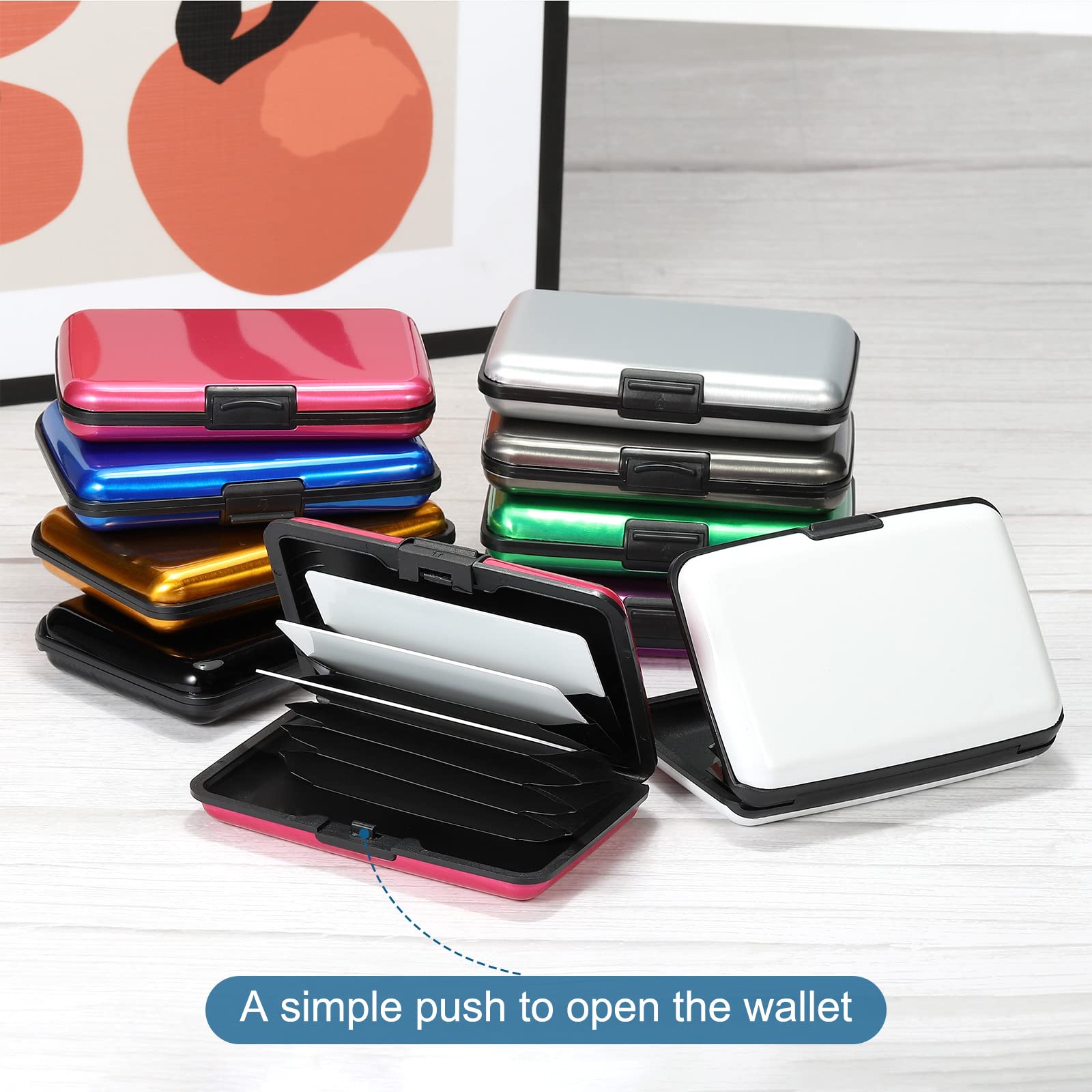 2 Pcs Étui Porte-Cartes De Crédit En Aluminium Anti-RFID Avec 6 Slots Pour Vo