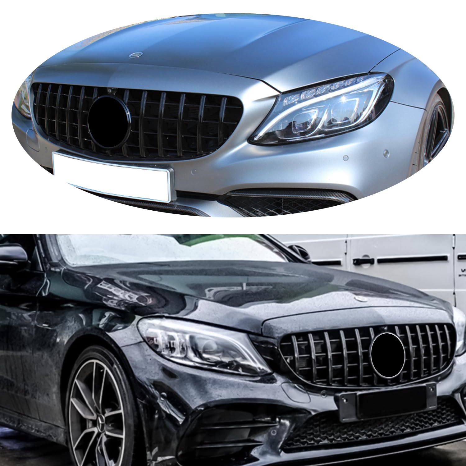 Amazon.co.jp: C300 グリル LED エンブレム C250 フロントグリル
