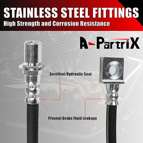 Miniatura 5 de A-Partrix 1PCS Front Lower Brake Line Brake Hose Brake Hydraulic Hose Fits Mitsubishi Mighty Max 1986-1994 Fits Mitsubishi Montero 1983-1991 Fits