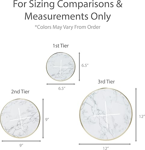 Miniatura 4 de Bandeja decorativa para postres y magdalenas de 3 niveles para cumpleaños y todas las fiestas temáticas y eventos, 2 torres de servir por paquete