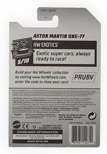 Miniatura 2 de Hot Wheels 2018 50 aniversario HW Exotics Aston Martin One-77 117/365, verde pálido