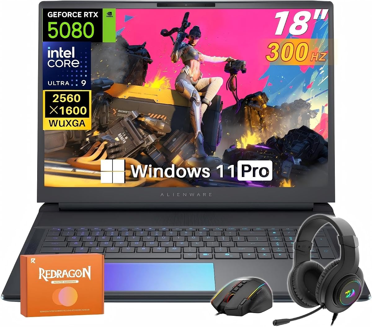 Laptop para juegos Alienware 16 Area-51 2026 nuevo, 16" WQXGA 240Hz, Intel Ultra 9 275HX, 64 GB DDR5 RAM, 4 TB SSD, gráficos RTX 5080 16GB GDDR7, Wi-Fi 7, cámara web 4K, Windows 11 Pro