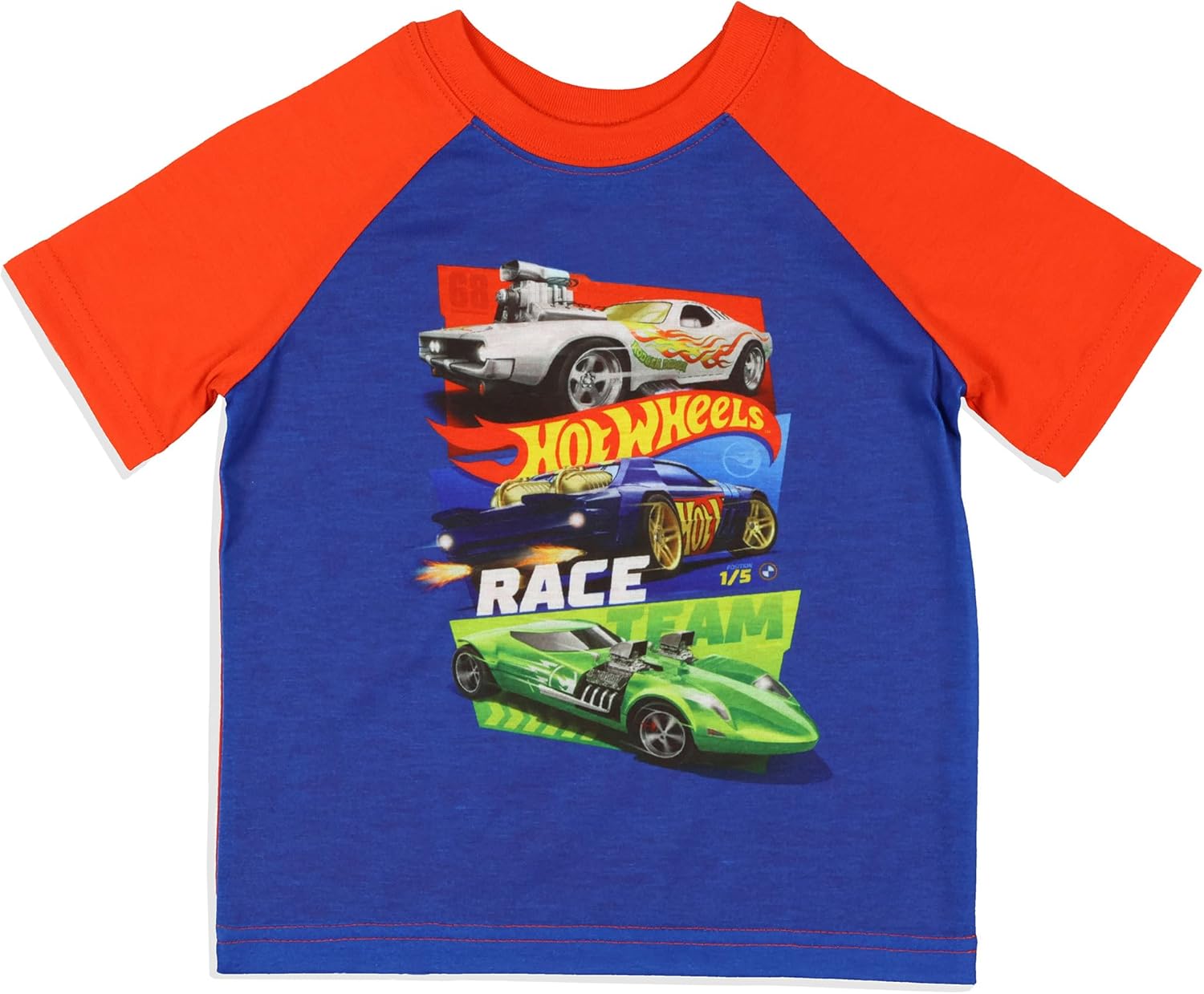INTIMO Hot Wheels Toddler Boys' Rodger Dodger Cars Team Race Track Sleep Pajama Shirt and Shorts Set - Image 4