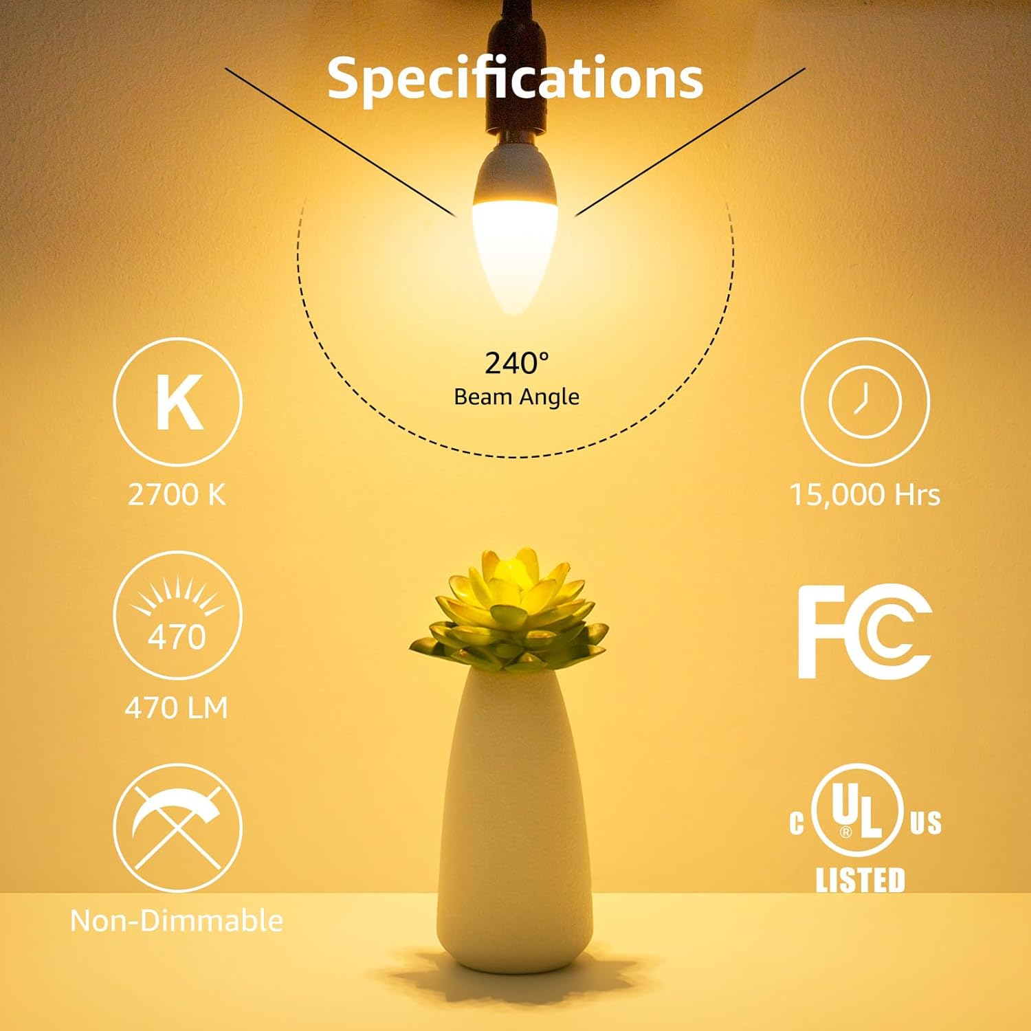 Lepro 丨LE Bundle - Daylight White 5000K Candelabra Light Bulbs & Dimmable Warm White 2700K LED Candle Bulbs